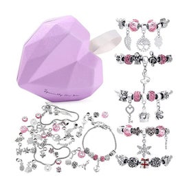 Listing 2 of 7 for Charm Bracelet Making Kit DIY Jewellery Beads Lollipop Crown Necklace I1280PK0
