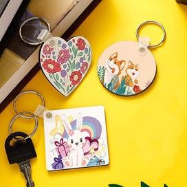 Listing 13 of 15 for Sublimation Blank Double Side MDF Keychain Craft DIY Kit I1423MZ0