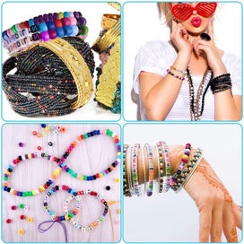 Listing 4 of 9 for Letter Beads Jewellery Making Alphabet Anklet Handicraft DIY Beads I1306MZ0