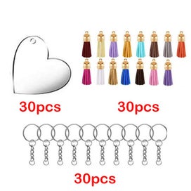 Listing 3 of 7 for Acrylic Heart Discs Keychain Blanks Vinyl Making Kit I1392MZ0