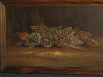Listing 3 of 17 for Pansy MacKay - PINECONES - original oil painting HUGE PRICE REDUCTION