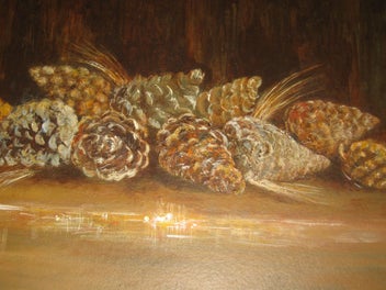 Listing 8 of 17 for Pansy MacKay - PINECONES - original oil painting HUGE PRICE REDUCTION