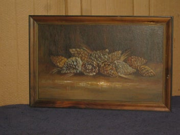 Listing 4 of 17 for Pansy MacKay - PINECONES - original oil painting HUGE PRICE REDUCTION
