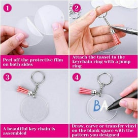 Listing 3 of 4 for Acrylic Oval Discs Keychain Blanks Vinyl Making Kit I1389MZ0
