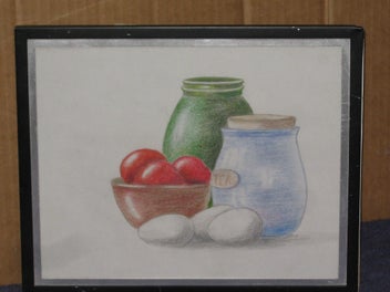 Listing 3 of 10 for Beautiful Picture of Canisters, Eggs and Fruit etc Original Art - PRICE REDUCED