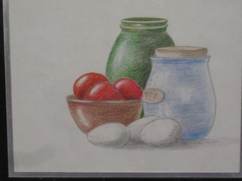 Listing 7 of 10 for Beautiful Picture of Canisters, Eggs and Fruit etc Original Art - PRICE REDUCED