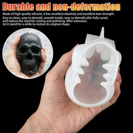 Listing 3 of 9 for 3D Skull Head Silicone Mold Halloween Table Decor Epoxy Resin Mould DIY Craft