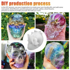 Listing 4 of 9 for 3D Skull Head Silicone Mold Halloween Table Decor Epoxy Resin Mould DIY Craft