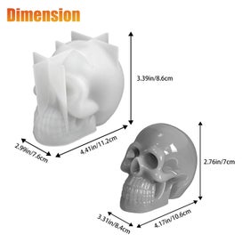 Listing 8 of 9 for 3D Skull Head Silicone Mold Halloween Table Decor Epoxy Resin Mould DIY Craft
