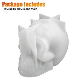 Listing 9 of 9 for 3D Skull Head Silicone Mold Halloween Table Decor Epoxy Resin Mould DIY Craft