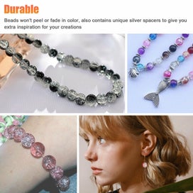 Listing 5 of 9 for Natural Gemstone Round Spacer Loose Beads For Jewelry DIY Making Kit