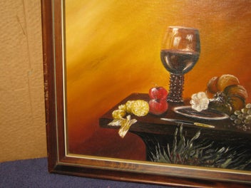 Listing 5 of 14 for Stephen Anderson Wine & Fruit on Table Dutch Theme Original oil painting Hamilto