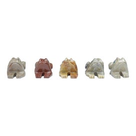 Listing 3 of 3 for Frog Soapstone Carving - Set of 5