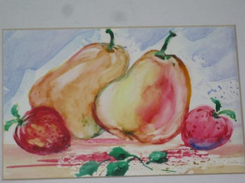 Listing 6 of 9 for Small Pears & Strawberries original painting PRICE REDUCED HEAPS