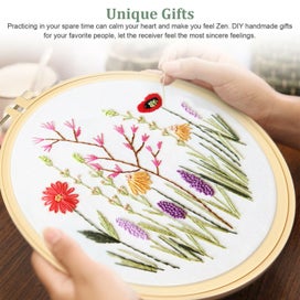 Listing 6 of 10 for Embroidery Starter Kit For Beginners Cross Stitch Stamped DIY Decor Craft 4pcs