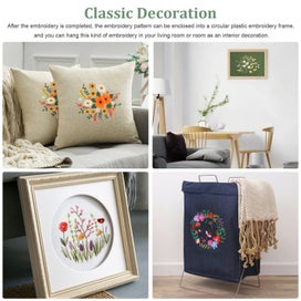 Listing 8 of 10 for Embroidery Starter Kit For Beginners Cross Stitch Stamped DIY Decor Craft 4pcs