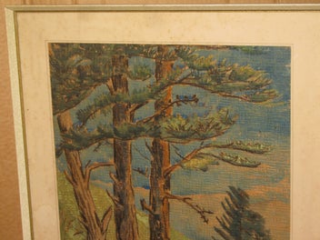 Listing 6 of 10 for Wagon Wheels Under the Pines painting by A - PRICE REDUCED HEAPS SALE