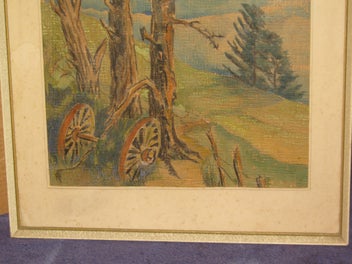 Listing 7 of 10 for Wagon Wheels Under the Pines painting by A - PRICE REDUCED HEAPS SALE