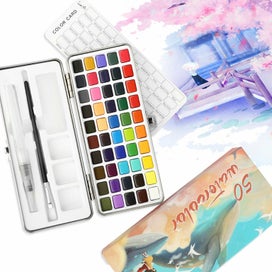 Listing 1 of 9 for Solid Watercolor Paint Set with Water Brush Pen Water Color Oil Paint
