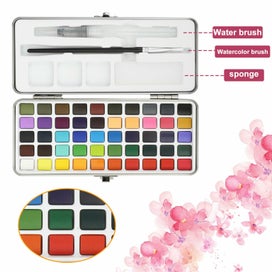 Listing 2 of 9 for Solid Watercolor Paint Set with Water Brush Pen Water Color Oil Paint