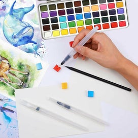 Listing 7 of 9 for Solid Watercolor Paint Set with Water Brush Pen Water Color Oil Paint