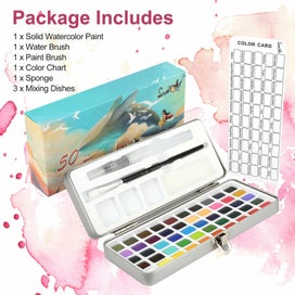Listing 9 of 9 for Solid Watercolor Paint Set with Water Brush Pen Water Color Oil Paint