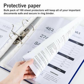 Listing 4 of 8 for 100x Sleeves Clear Sheet Page Protector Document Office Ring Binder For A4 Paper