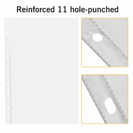 Listing 6 of 8 for 100x Sleeves Clear Sheet Page Protector Document Office Ring Binder For A4 Paper