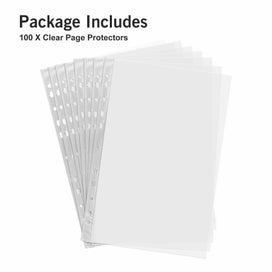 Listing 8 of 8 for 100x Sleeves Clear Sheet Page Protector Document Office Ring Binder For A4 Paper