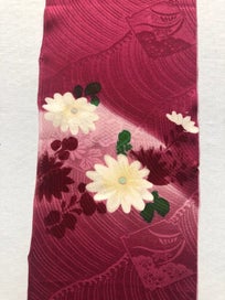 Listing 5 of 20 for Vintage Japanese Kimono Floral Silk Panel Fabric Piece