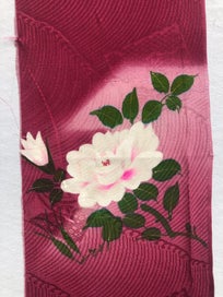 Listing 11 of 20 for Vintage Japanese Kimono Floral Silk Panel Fabric Piece