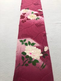 Listing 13 of 20 for Vintage Japanese Kimono Floral Silk Panel Fabric Piece