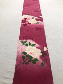 Listing 16 of 20 for Vintage Japanese Kimono Floral Silk Panel Fabric Piece