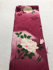 Listing 18 of 20 for Vintage Japanese Kimono Floral Silk Panel Fabric Piece