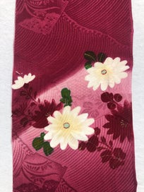 Listing 14 of 20 for Vintage Japanese Kimono Floral Silk Panel Fabric Piece