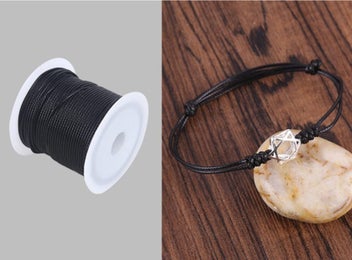 Listing 2 of 2 for 50 yards black waxed cotton cord wax cord cord with necklace cord