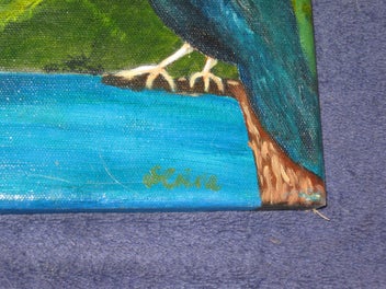 Listing 6 of 9 for Serine - NZ Abstract On Canvas - Schnapper, Tui etc Original painting