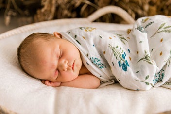 Listing 2 of 2 for Muslin Swaddle Baby Wrap - Floral print - Baby Newborn Gift