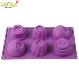 Listing 3 of 8 for 1 pcs 6 hole mini cake mold silicone round whirlpool ball cake mold DIY mold