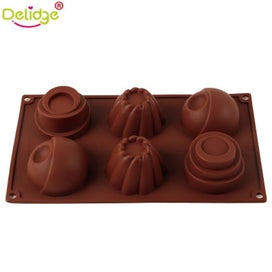 Listing 4 of 8 for 1 pcs 6 hole mini cake mold silicone round whirlpool ball cake mold DIY mold