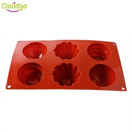 Listing 5 of 8 for 1 pcs 6 hole mini cake mold silicone round whirlpool ball cake mold DIY mold
