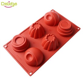 Listing 7 of 8 for 1 pcs 6 hole mini cake mold silicone round whirlpool ball cake mold DIY mold