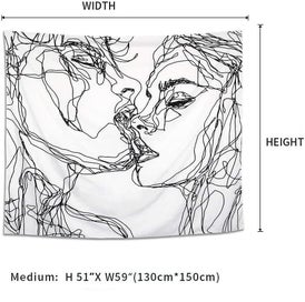 Listing 3 of 3 for Black & White Love Kiss Abstract Art Canvas Painting Wall Art Picture