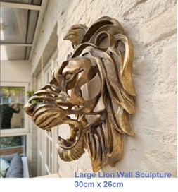 Listing 5 of 10 for Guardian Lion King Statue Wall Hanging Sculpture *Local Buy*