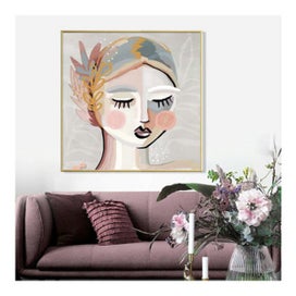 Listing 4 of 5 for Calm Girl Gold Frame Canvas Wall Art