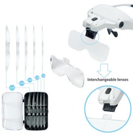 Listing 4 of 9 for Magnifying Glass Hands Free Head Mount with Light