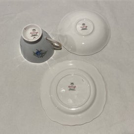 Listing 2 of 6 for SALE! Colclough Pale Blue Floral Trio - lovely