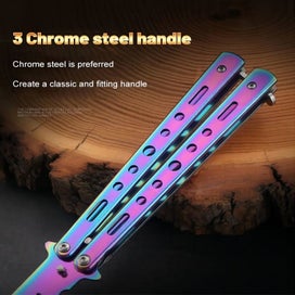 Listing 5 of 7 for 1PCS Foldable Comb Stainless Steel Butterfly Knife Comb Beard