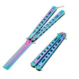 Listing 6 of 7 for 1PCS Foldable Comb Stainless Steel Butterfly Knife Comb Beard