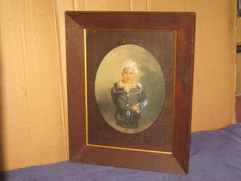 Listing 3 of 20 for 1920 ? Len Scully Dimond & Hart ?? Antique Photo Hand Coloured - Solid Oak Frame
